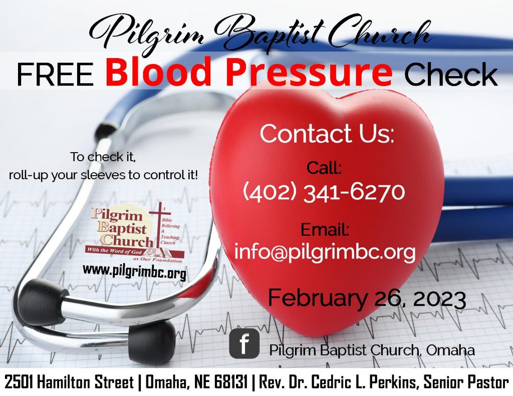 Free Blood Pressure Check February 20   Pilgrim Baptist Church